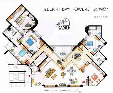 Apartment Design Architecture, Nyc Decor, Apartment Floor, Trendy Apartment, Apartment Floor Plan, Garden Floor, Bathroom Color Schemes, Floor Plan Drawing, Apartment Architecture