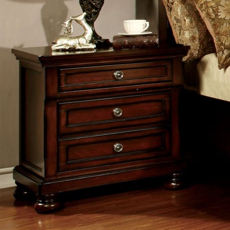 Transitional Nightstand, Platform Bedroom Sets, Curved Headboard, 3 Drawer Nightstand, Bedroom Sets Queen, Wood Nightstand, Stylish Bedroom, Furniture Details, Bedroom Night Stands