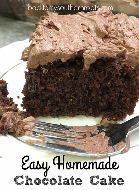 Try this recipe for easy homemade chocolate cake. It's a treat, and it's super simple to make. Easy Homemade Chocolate Cake, Chocolate Cake With Buttercream Frosting, Chocolate Cake With Buttercream, Frosting Buttercream, Cake With Buttercream Frosting, Easy Vanilla Cake Recipe, Cola Cake, Cheesecake Recipes Classic, Cake With Buttercream