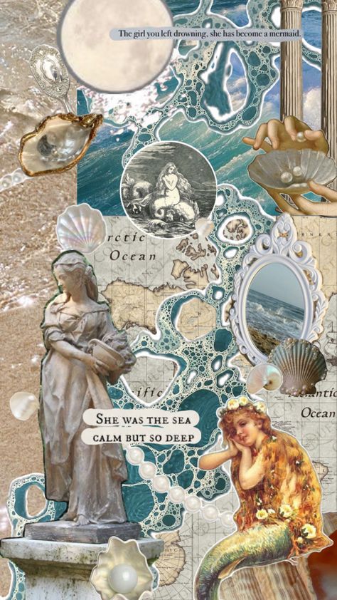 Ocean, collage, #wallpaper, siren, mermaid, sea Ocean Collage Wallpaper, Mermaid Collage, Ocean Collage, Siren Mermaid, Collage Wallpaper, Mermaid Aesthetic, Drawing Wallpaper, Pink Wallpaper Iphone, Pink Wallpaper