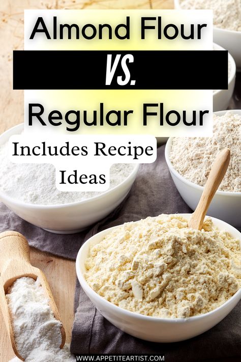 This article compares the health benefits and baking potential of these two popular flours. It also tells you everything you need to know about almond flour. Almond flour is a fantastic replacement for all-purpose flour in any recipe, particularly for the gluten-sensitive population. You can make many creative recipes with almond flour! Almond flour recipes | flour substitute | diet alternatives | flour recipes | all-purpose flour | almond flour benefits | almond flour baking Healthy Flour Alternatives, Recipes With Almond Flour, Almond Flour Substitute, Almond Flour Baking, Almond Flour Bread, Healthy Flour, Almond Bread, Flour Substitute, Almond Flour Cookies