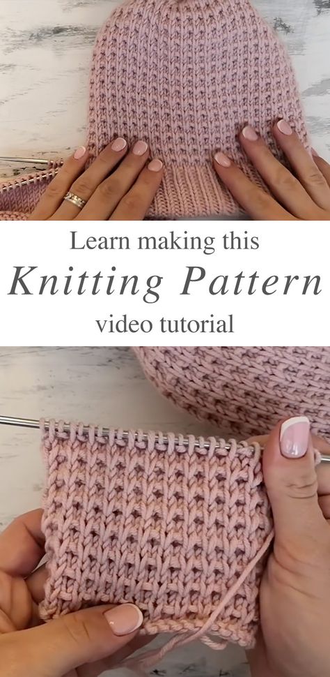 Beanie Knitting, Simply Knitting, Knitting Stitches Tutorial, Circular Knitting Needles, Knit Stitch Patterns, How To Work, Circular Knitting, Knitting Tutorial, Knitted Hat