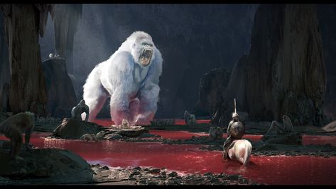 ArtStation - gorilla cave Contrast Composition, Gorillas Art, Prehistoric World, Unusual Art, Cute Cartoon Drawings, Creature Concept Art, Fantasy Concept Art, Monster Art, Creature Concept