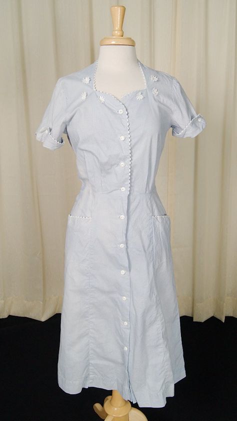 Vintage Collection by Cats Like Us – Tagged "1940s" – Page 2 Gingham Shirt Dress, 50s Vibes, 1940s Looks, 1940's Fashion, Glass Menagerie, Vintage Shirt Dress, Heart Blouse, Gingham Shirt, Retro Clothing