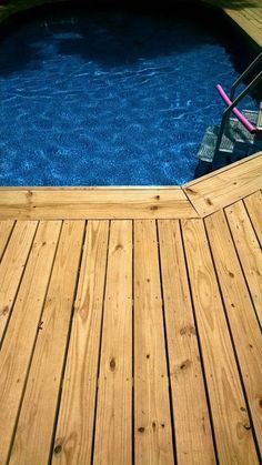 Deck Border Ideas, Deck Border, Decks Around Pools, Above Ground Pool Deck, Wooden Pool, Pool Deck Plans, Semi Inground Pools, Living Pool, Best Above Ground Pool