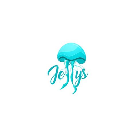 Jellyfish Logo, Sea Logo, Jellyfish Aquarium, Logo Aesthetic, Jellyfish Design, Jellyfish Art, Marine Theme, Fish Logo, Jelly Fish