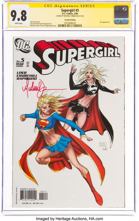 Supergirl #5 Second Printing - Signature Series: Michael Turner | Lot #17665 | Heritage Auctions Dark Supergirl, Michael Turner Art, Superman Supergirl, Supergirl Comic, Power Woman, Michael Turner, Superman Family, Supergirl Dc, Dc Comic Books