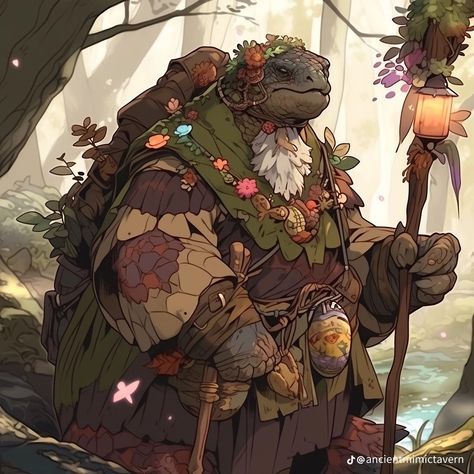 Tortle Dnd Druid, Dnd Forest Character, Tortle D&d, Harengon Druid, Dnd Druid Character Design, D&d Druid, Tortle Druid, Tortle Dnd, Druid Circle