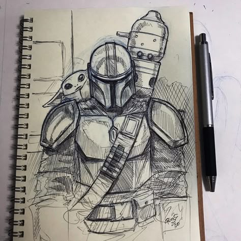 Mandalorian Sketch, Star Wars Art Drawings, Disney Drawing, S Drawing, Star Wars Drawings, Star Wars Concept Art, Star Wars 2, Star Wars Fan Art, Star Wars Pictures