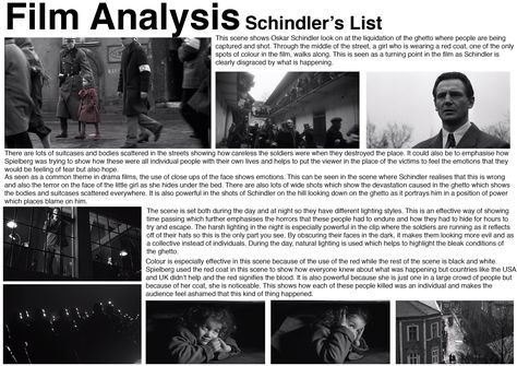 Schindler's List Analysis 1 Movie Analysis, Film Analysis, Schindler's List, Digital Film, Moving Image, Wearing Red, Filmmaking, Anatomy, That Look