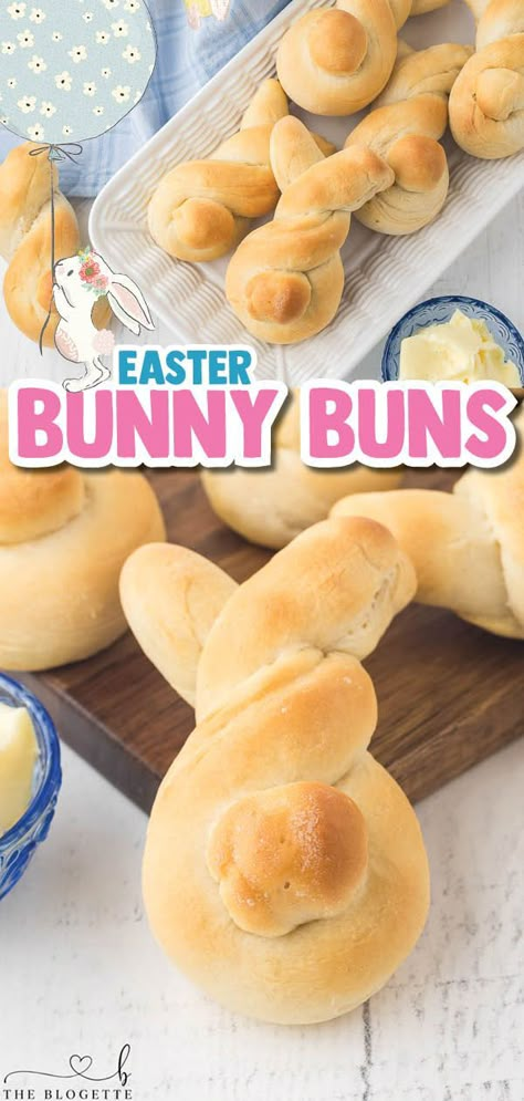 Easter Bunny Rolls, Easter Rolls, Bunny Rolls, Cute Easter Desserts, Bunny Buns, Bunny Bread, Sweet Bread Rolls, Easter Party Food, Easter Appetizers