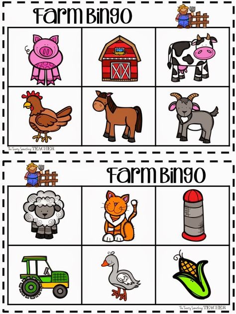 Teacher Bingo, Farm Bingo, Preschool Bingo, Farm Activities Preschool, Head Start Classroom, Preschool Farm, Farm Animals Preschool, Farm Lessons, Farm Animals Activities