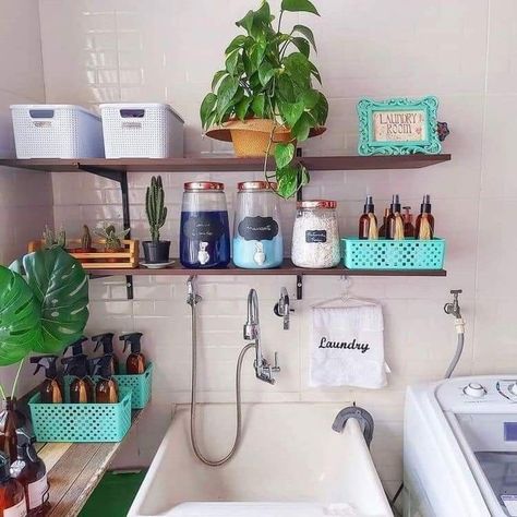 Outdoor Laundry Rooms, Landry Room, Concrete Outdoor Kitchen, Casa Hobbit, Houzz Decor, Organized Home, Laundry Room Inspiration, Laundry Room Diy, Home Design Plan