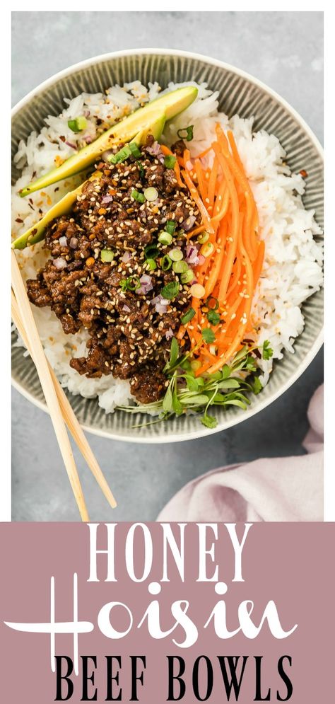 Recipes With Hoisin Sauce, Hoisin Beef, Ground Beef Stir Fry, Minced Beef Recipes, Beef Stir Fry Recipes, Minced Meat Recipe, Healthy Beef Recipes, Asian Beef, Beef Bowls