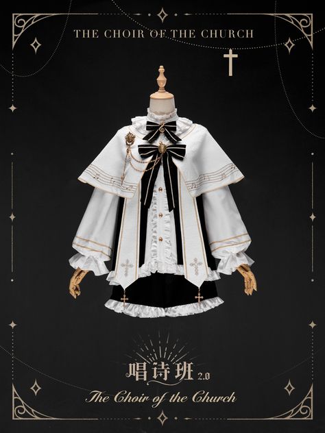 New Release: New Release: 【-The Choir of the Church-】 #GothicLolita #Ouji Lolita Set  ◆ Shopping Link >>> https://lolitawardrobe.com/the-choir-of-the-church-gothic-lolita-ouji-lolita-set_p8428.html Choir Outfits Ideas, Choir Outfits, Shopping Link, Fashion Sketches Dresses, Victorian Goth, Sketches Dresses, Indie Brands, Fantasy Clothing, New Release