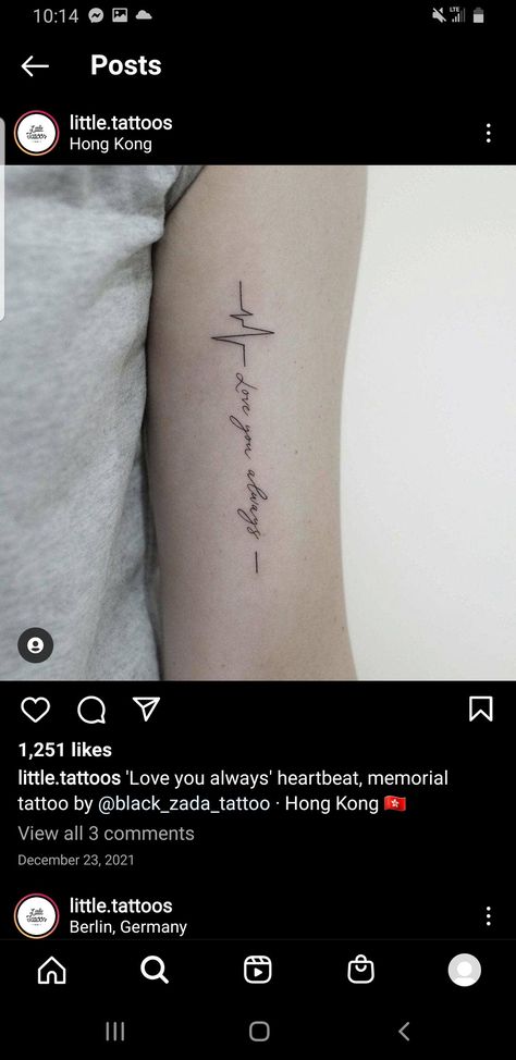 Memorial Heartbeat Tattoos, Ekg Tattoo Ideas, Heartbeat Tattoo Memorial, Ekg Tattoo, Rip Tattoo, Heartbeat Tattoo, Heart Rhythms, Memorial Tattoo, Word Tattoos