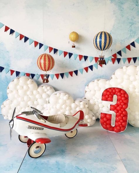 Airplane Birthday Party Decorations, Vintage Airplane Birthday, Time Flies Birthday, Theme Bapteme, Planes Birthday Party, Planes Birthday, Baby Backdrop, Airplane Birthday Party, Airplane Party