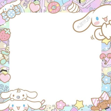 Cinnamoroll Border, Cinnamoroll Name Tag Template, Picture Frame Layout, Memo Pad Design, Pusheen Cute, Frame Layout, Your Name Anime, Note Pad Design, Love Pink Wallpaper