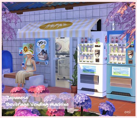 Mod The Sims - Japanese beverage vending machine The Sims 4 Skin, Mod Furniture, Sims Packs, Casas The Sims 4, Sims Four, Little Library, Game Illustration, Japan Shop, Sims 1