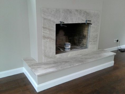 Taj Mahal Fireplace, Taj Mahal Quartzite Fireplace, Quartzite Fireplace Surround, Fireplace Granite Surround, Granite Fireplace Surround, Simple Marble Fireplace Surround, Gas Fireplace Marble Surround, Marble Fireplace Surround With Raised Hearth, Cast Stone Linear Fireplace