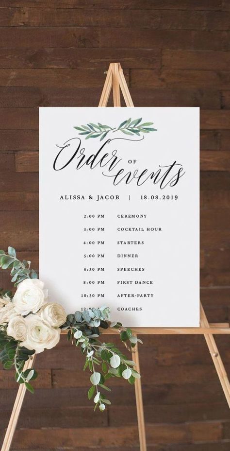 Order Of Wedding Ceremony, Wedding Day Itinerary, Numbers Template, Order Of Events, Menu Card Template, Wedding Schedule, Wedding Planning Timeline, Wedding Menu Template, Wedding Order