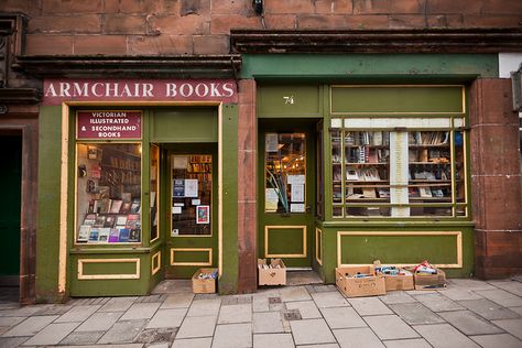 Armchair Books, Edinburgh, UK. Artisan Cafe, Scott Monument, Cozy Coffee Shop, Gallery Of Modern Art, Underground Cities, Shop Fronts, Edinburgh Scotland, Scotland Travel, Rooftop Bar