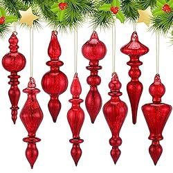 14 Unique Vintage-Inspired Christmas Decorations From Amazon Christmas Finials, Mercury Glass Decor, Finial Ornaments, Vintage Inspired Christmas Decor, Glass Finial, Glass Christmas Balls, Mercury Glass Christmas Ornaments, Holiday Trees, Vintage Inspired Christmas