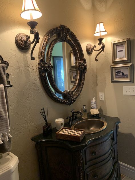 Goth Bathroom Ideas, Bathroom Ideas Victorian, Bathroom Half Bath, Goth Bathroom, Goth Mermaid, Pirate Bathroom, Gothic Bathroom, Mermaid Bathroom, Victorian Goth