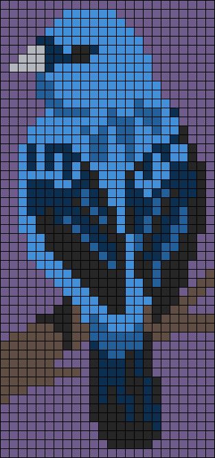 Bird Tapestry Crochet, Alpha Knot, Hummingbird Crochet, Indigo Bunting, Grid Art, Tapestry Ideas, Fancy Flamingo, Crochet Graphs, Pixels Art