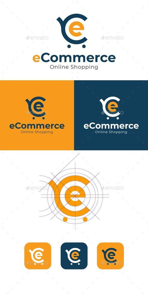 e-Commerce Logo Template Vector EPS, AI E Commerce Logo, Coke Logo, Cart Logo, Logo Guidelines, Business Fonts, Logo Design Set, Ecommerce Logo, Ads Design, Graphic Design Agency