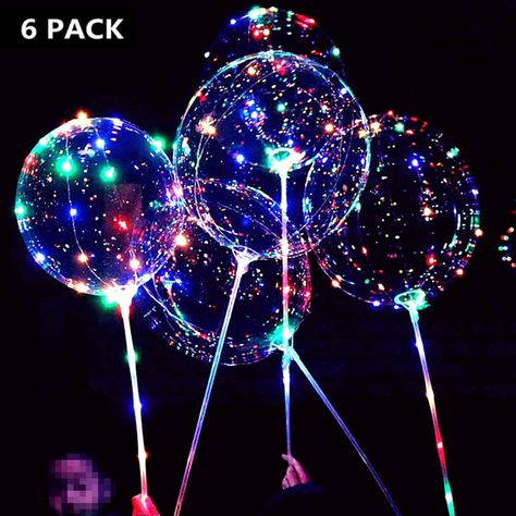 AmazonSmile: 6 Packs LED Light Up BoBo Balloons with Stick,3 Levels Flashing LED String Lights,20 Inches Bubble Balloons, Air Pump, for Christmas Birthday Party Decoration: Health & Personal Care Christmas Birthday Party Decorations, Bobo Balloons, Balloon Holders, Plastic Balloons, Balloons Wedding, Led Balloons, Clear Balloons, Christmas Birthday Party, Giant Balloons