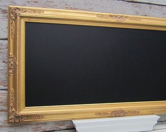 Decorative Chalkboards, Large Framed Chalkboard, Extra Large Kitchen, Chalkboard Mirror, Gold Wedding Decor, Kitchen Chalkboard, Baroque Mirror, Chalkboard Decor, Gold Wedding Decorations