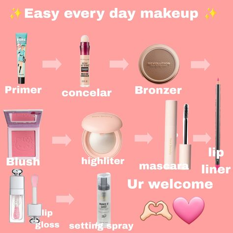 It's about makeup steps for pre-teens that are natural and will highlight they're face features 🩷 Preteen Makeup, Simple Makeup For Teens, Easy Everyday Makeup, Korean Lipstick, Teen Makeup, Makeup Kit Essentials, Tips For Teens, Makeup Starter Kit, Simple Everyday Makeup