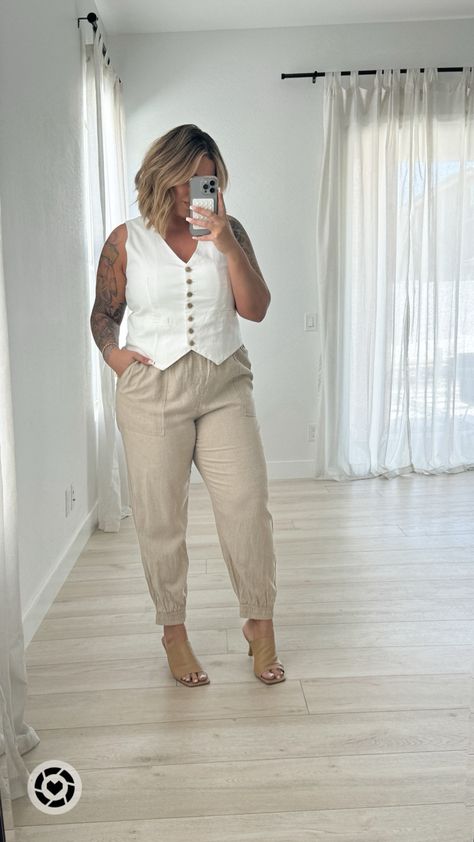 Midsize Target find   Vest L  Pants XL  Business casual outfit idea from target.   #Target #Target #Midsize #Workwear #BusinessCasual #Vest #Linen #Joggers   Follow my shop @shaynaslife on the @shop.LTK app to shop this post and get my exclusive app-only content!  #liketkit #LTKfindsunder50 #LTKmidsize #LTKstyletip @shop.ltk https://liketk.it/4GIEY Midsize Workwear, Vest Linen, Casual Outfit Idea, Business Casual Outfit, Linen Joggers, Target Finds, Outfit Inspo Fall, Business Casual Outfits, Outfit Idea