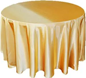 Amazon.com: Tektrum 108 inch Round Silky Satin Tablecloth - Premium Fabric - Best for Wedding Party Banquet Events Restaurant Kitchen Dining Decoration - Gold Color : Home & Kitchen Satin Tablecloth, Dining Decoration, Table Covers, Tablecloths, Table Linens, Wedding Party, Satin, Gold, Design