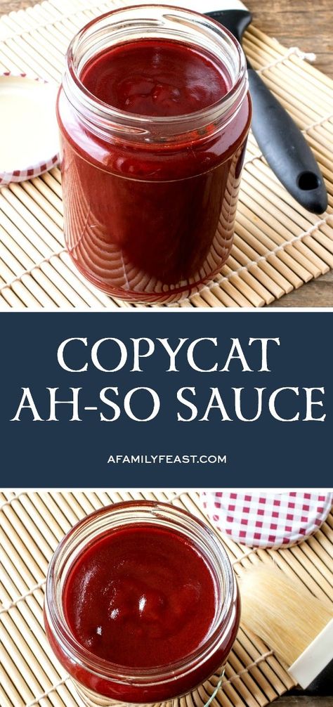 This easy Copycat Ah-So Sauce is delicious used as a marinade, or a sauce to brush on meats and shrimp. Diy Sauces, Asian Sauce Recipes, Feast Recipes, Rib Sauce, Boneless Ribs, Asian Sauce, Marinade Sauce, Copycat Restaurant Recipes, Sweet And Sour Sauce