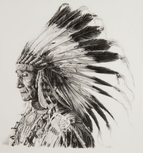 Paul_Calle-Sioux, Indian_Chief Indian Chief Tattoo, Bear Ghost, Indian Tattoo Design, Native American Drawing, American Indian Tattoos, Sioux Indian, Native American Tattoo, Native American Tattoos, Native Tattoos