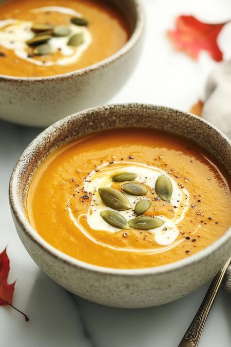 Copycat Panera Autumn Squash Soup - Insanely Good Copycat Panera Butternut Squash Soup, Copycat Autumn Squash Soup Panera Bread, Autumn Soup Panera Recipe, Panera Squash Soup Copycat, Panera Autumn Squash Soup Recipe Copycat, Panera Copycat Autumn Squash Soup, Panera Bread Squash Soup Recipe, Panera Autumn Soup Recipe, Panera Butternut Squash Soup Copycat