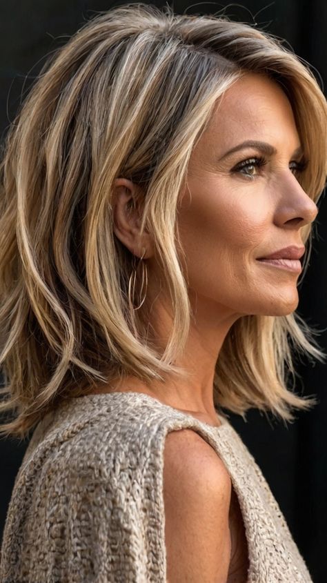 Hairstyles for Women Over 40 Jennifer Aniston Hair Blonde, Blonde Hair For Women Over 60, Sassy Medium Length Haircut, Lob Over 50, Blonde Hair 50 Year Old, Dana Perino Hair, Hair Styles For 40+ Women, Long Blonde Bobs, Classic Hairstyles Women