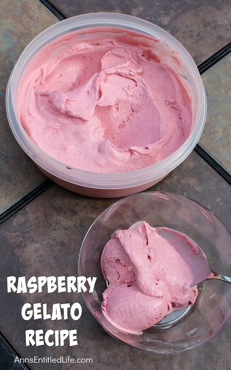 Italian Gelato Recipe, Raspberry Gelato, Italian Ice Recipe, Gelato Recipes, Summer Fruit Recipes, Dishes Recipe, Cuisinart Ice Cream, Dessert Oreo, Gelato Recipe