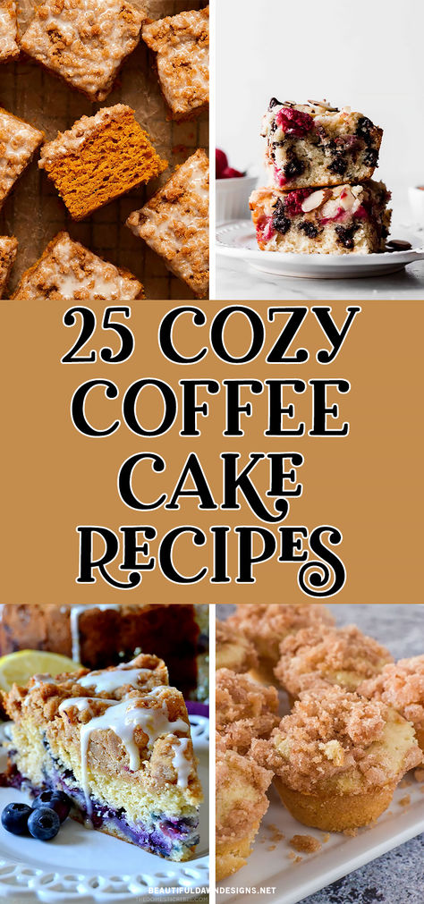 Indulge in the ultimate comfort food with these 25 mouthwatering coffee cake recipes. Pumpkin Coffee Cake, Dark Chocolate Raspberry Coffee Cake, Blueberry Muffin Crumb Cake, Mini Coffee Cake Muffins. Cake Recipes Cherry, Coffee Cake Sour Cream, Cake Recipes Pumpkin, Mini Coffee Cake, Raspberry Coffee Cake, Cherry Coffee Cake, Raspberry Coffee Cakes, Dark Chocolate Raspberry, Raspberry Coffee