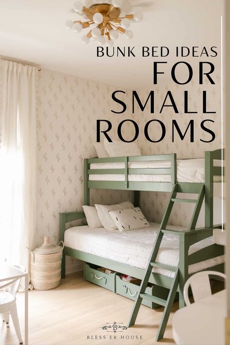 Cool Bunk Bed Ideas, Bunk Bed Ideas For Small Rooms, Bunk Beds Room Ideas, Bed Ideas For Small Rooms, Small Shared Bedroom, Bunk Beds For Girls Room, Room With Bunk Beds, Kids Room Bunk Beds, Bunk Beds Small Room