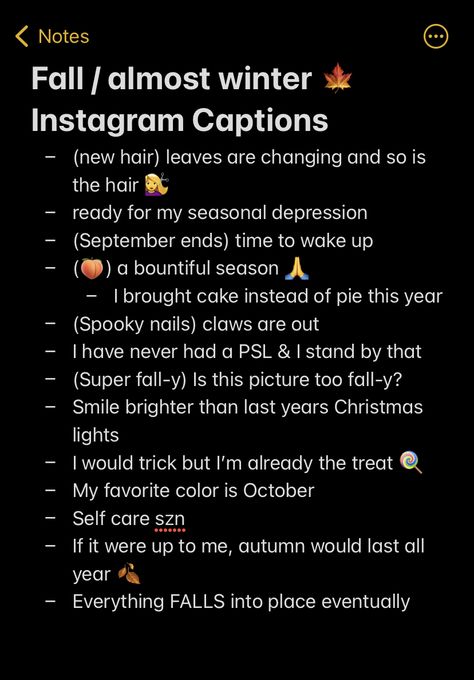 Fall Instagram Pictures, Winter Instagram Captions, Caption Inspiration, Halloween Captions, Dope Captions For Instagram, Instagram Post Captions, October Quotes, Fall Instagram, November Quotes