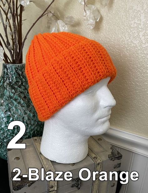 Hunting Hat, Hunter Beanie Hunting Hat, Skull Cap Beanie, Blue And Orange, Crochet Beanie, Grandpa Gifts, Skull Cap, Knitted Hats, Hunting, Winter Hats