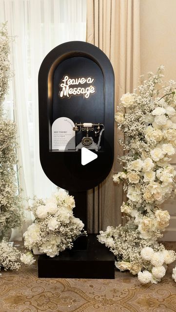 Detroit Photo Booth Rental on Instagram: "Our black audio guest book booth made its debut this weekend at @bridalcelebrations and EVERYONE loved it! We have a feeling you will be seeing this soon at a wedding near you! 🖤

#audioguestbook #detroitaudioguestbook #detroitweddingplanner #detroitwedding" Audio Guest Book Phone Booth, Audio Guest Book Set Up, Wedding Audio Guest Book, Black Bar Wedding, 360 Photo Booth Ideas, Wedding Guest Photo Ideas, Selfie Booth Ideas, Video Guest Book, Audio Guest Book Wedding