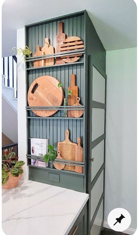 Kitchen Side Shelves, Cabinet Side Storage, Kitchen Cabinet Side Shelves, Diy Kitchen Cabinet Shelves, Shelves On Side Of Kitchen Cabinet Diy, Side Of Cabinet Ideas, Side Cabinet Shelves, Diy Kitchen Storage Shelves, Shelves On Side Of Kitchen Cabinet