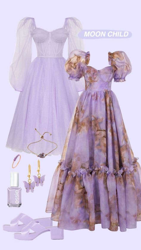 #purple #purpleaesthetic #purplevibes #beauty #outfit #outfitsinspo #purpleoutfit #vibes #moonchild #dress #fancy Purple Fancy Outfits, Purple Vintage Dress Aesthetic, Cottagecore Outfits Purple, Purple Royalty Aesthetic Dress, Purple Royalcore Dress, Purple Coquette, Purple Fairycore Dress With Ruffles, Teacher Outfits Dresses, Purple Outfit