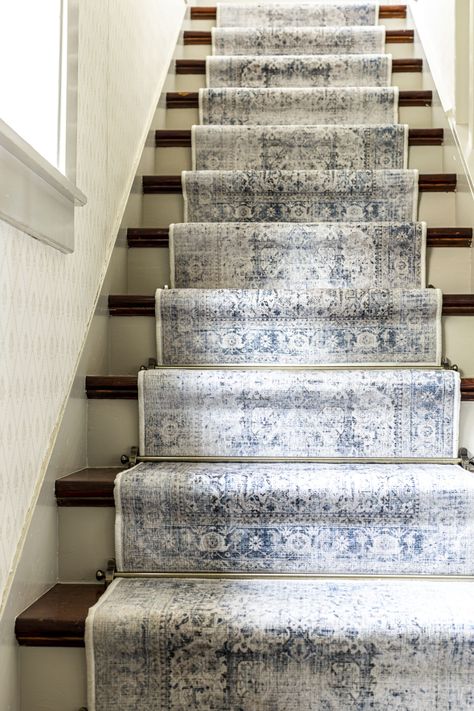 Rug Runner Stairs, Refinish Staircase, Stair Runner Rods, Fir Floors, Runner Stairs, Staircase Carpet Runner, She Holds Dearly, Ruggable Rugs, Stairs Rug