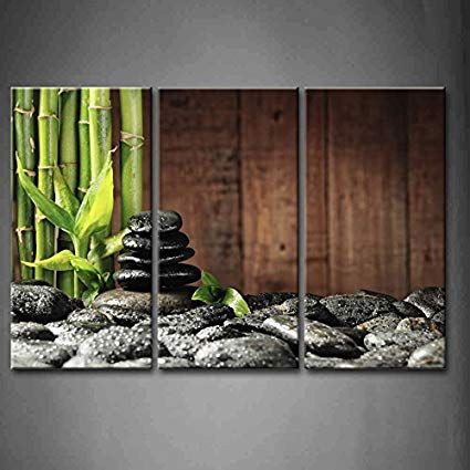 3 Panel Wall Art, Zen Stones, Luxury Bathroom Interior, Bamboo Grove, Wall Art Green, Zen Wall Art, Spa Decor, Botanical Decor, Massage Room