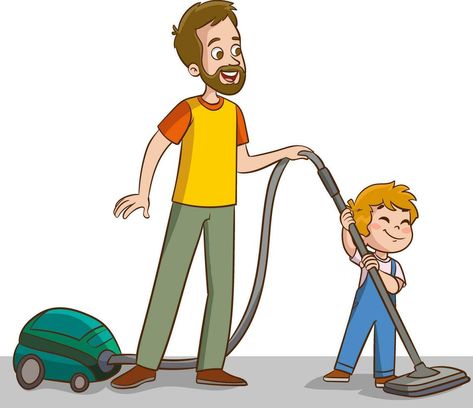 Family housework. Parents and kids clean up house cartooon vector Chores Clipart, English Learning Books, Learning Books, School Illustration, House Chores, Family Help, Kids Cleaning, Family Diy, Diy Building